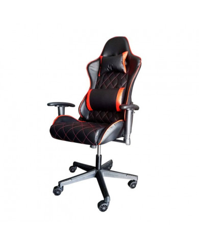 CHAISE PILOTE GAMING EN CUIR AVEC ACCOUDOIRS REMBOURRÉS - NOIR&ROUGE